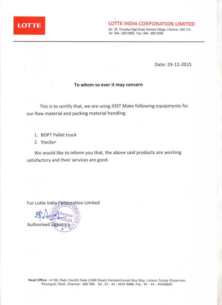 LOTTE INDIA CORP. Ltd.